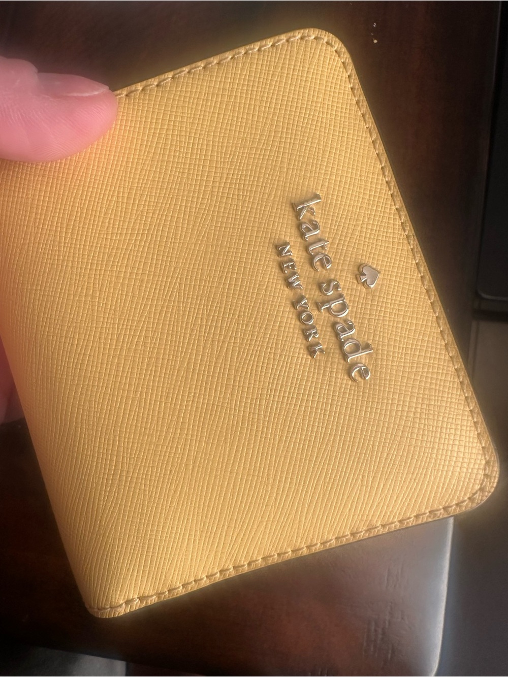 kate spade Yellow Saffiano ID Card Holder Wallet - Picture 8 of 10
